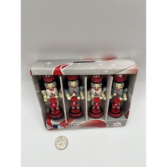 MLB St. Louis  Cardinals Nutcracker Ornaments 4 pack NIB Christmas Decor - Picture 6 of 10